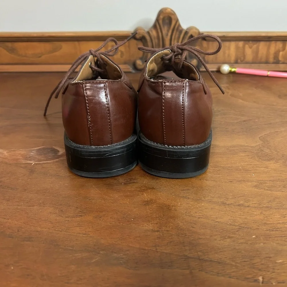 Robert David Brown Leather Boys Shoes, Size 4